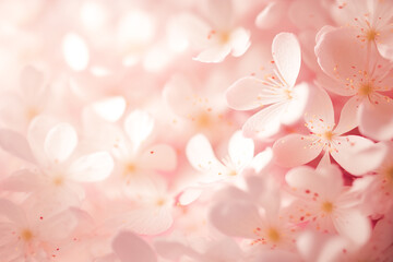 Cherry Blossom background: A dreamy and romantic background filled with delicate pink cherry blossom petals. The lighting is soft and warm, creating a serene and tranquil atmosphere. Great for creatin