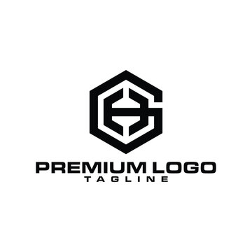 Letter GH logo design vector illustration template. G logo. H logo. Modern minimalist polygon logo