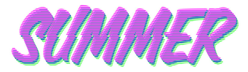 Retro Summer Text Typography Warped Effect