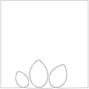 Easter continuous one line hand drawing frames pack. Illustration for post in social media, invitation, greeting card. Bunny, bird, sheep, church.