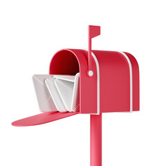 Fototapeta na wymiar red mailbox with letter icon