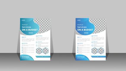 Modern Abstract Medical Flyer Template for healthcare service advertisements.