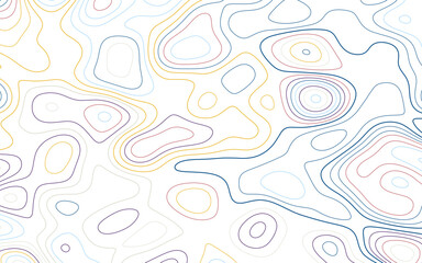 Fototapeta na wymiar Colorful topography seamless pattern with waves