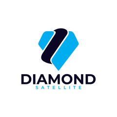 diamond logo design that looks like a planet surrounded by satellite paths