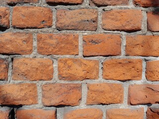 Old brickwork, rough surface texture background.