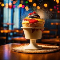 Ice Cream Sundae with Sprinkles. Generative AI
