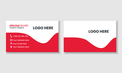 Professional Business Card Design with Red Color