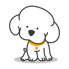 Puppy vector cartoon character isolated on a white background.