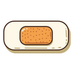 Medical adhesive plaster vector cartoon illustration isolated on a white background.