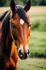 Obraz premium AI Stunning Horse Portrait Amidst Breathtaking Natural Scenery