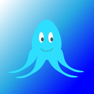 octopus on a blue background