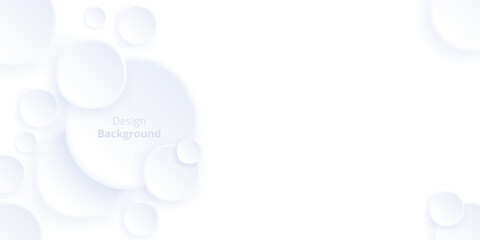 abstract banner background white color circle style neumorphic design