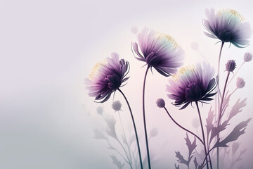 Ethereal daisy silhouettes with soft shadows, perfect for calm background or gentle design elements.