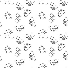 Fototapeta na wymiar Monochrome vector seamless pattern of various rainbows for web sites and polygraphy