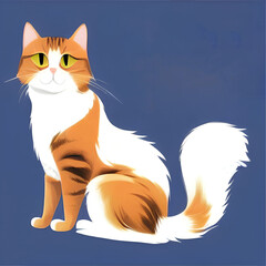illustration of a cute little fat cat, generative art by A.I