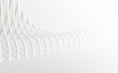 3D abstract  white and gray color, modern design background with curve line. 3D render illustration.