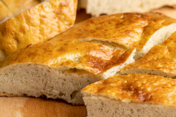oriental flatbread made of wheat flour with water and spices