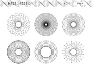 トロコイドのシンプルスタイルのデザインセット_014