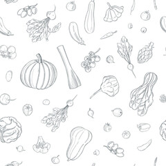Vector pattern with vegetables.