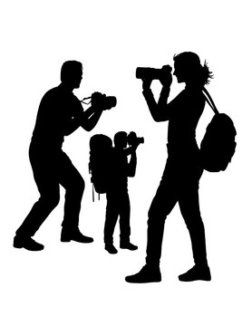 photographers silhouette black camera backpack clip art preview