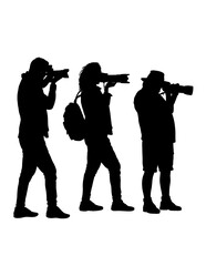 photographer with camera action pose silhouette
