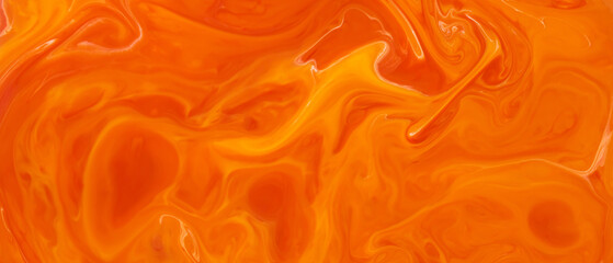Orange liquid paint gradient. Trendy colorful backdrop. Colorful Fluid Art background