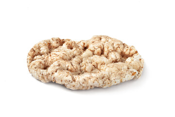 Crispbread isolated on white. Rice crispbread round shape
