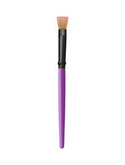 Makeup brush. A woman's accessory. Subject for the application of powder, blush, shadows. Vector. Cosmetics. White background. Graphics. Mesh gradient. Collage. Used for Web Design. Fashion. Beauty