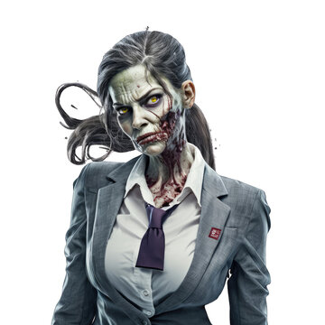 3D zombie business women created with generative AI