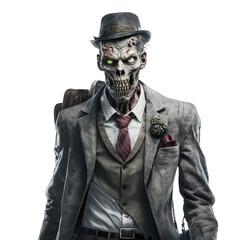 3D zombie business man created with generative AI