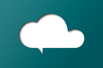 Green paper cut out shape speech bubble transparent background