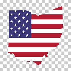 Ohio map shape, united states of america. Flat concept icon symbol vector illustration