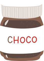 Choco Chocolate Sweet Spread Bottle Illustration