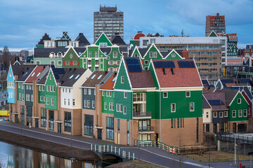 Skyline of Zaandam, North Holland, The Netherlands, seen from the hilltop