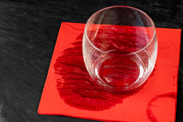 several objects wet from spilled water