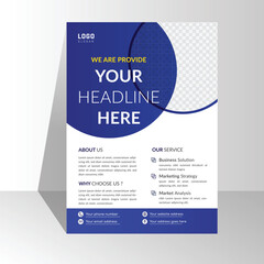 clean creative template and modern design. Corporate business flyer template design with gradient blue color. a4 page size free corporate flyer vector illustration image