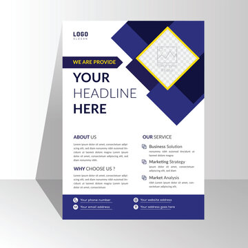 clean creative template and modern design. Corporate business flyer template design with gradient blue color. a4 page size free corporate flyer vector illustration image