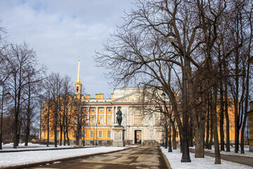 View of Mikhailovsky Castle in winter