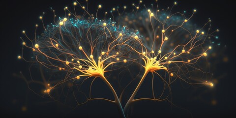 Fototapeta premium Glowing Neurons Generative AI