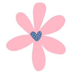 simple Vector illustration of a pink flower.