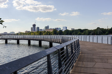 Fototapeta premium Embankment on the Lady Bird Lake in Austin, Texas