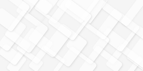 Abstract background with white and gray color technology modern background design . Geometric background with squares in bright light with soft shadows as pattern. Template for branding business .	