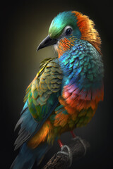 Obraz premium Beautiful exotic bird - generated by generative AI