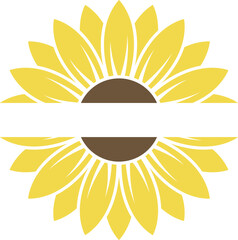 Sunflower monogram isolated on white background