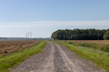 Fototapeta na wymiar Unpaved highway in rural areas
