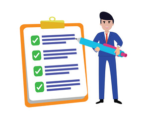 businessman fill out form illustration 