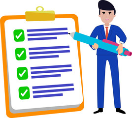 businessman fill out form illustration 