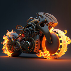 Generative artificial intelligence future motocycle burning