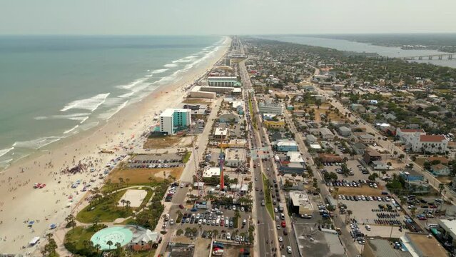 High aerial Daytona Beach FL bike week 2023