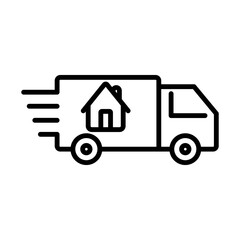 Moving House Icon Logo Design Vector Template Illustration Sign And Symbol Pixels Perfect